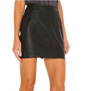 Modern Femme Faux Leather Mini Skirt in Black- Size 10